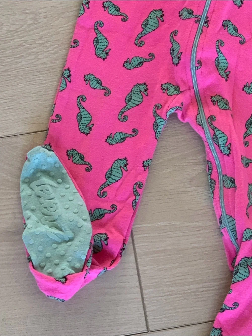 Leveret Baby girl Pink Seahorse Footed/zipper Pajama/Sleepware 12-18M 100% cot